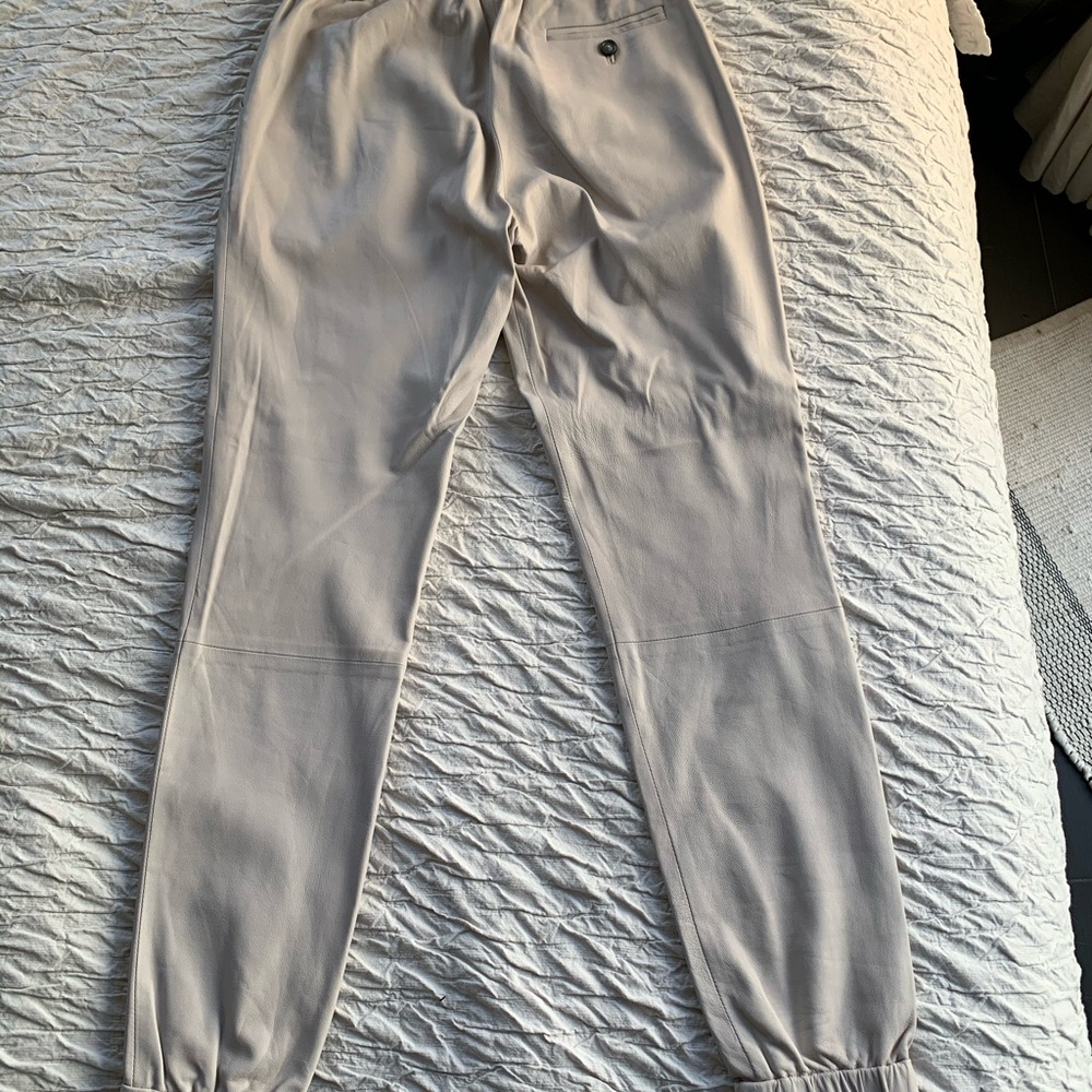 JBrand Cream Leather Jogger